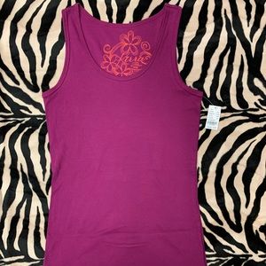 Kirra - Pac Sun - Wildberry/Purple Tank Top with Emroidered Flower - XL (NWT)